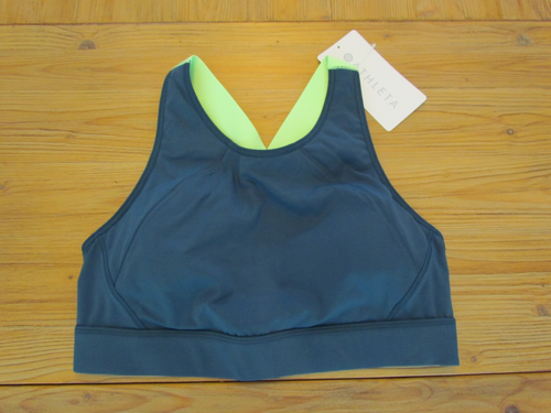 NWT Athleta Women's Medium M A-C Cup Rise Up Sports Bra in Supersonic Green $54