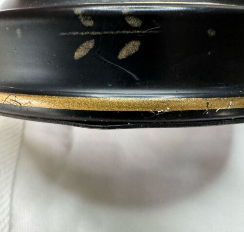 Vintage Toleware Desk Lamp MCM Black & Gold All metal Tested Works - Picture 4 of 8