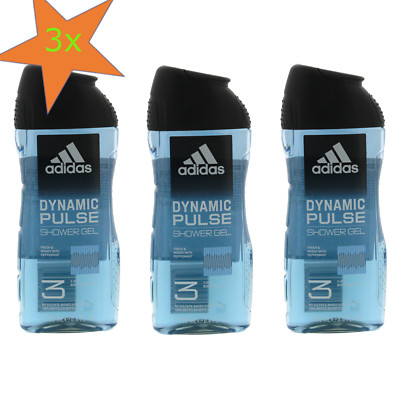 3x 250ml Adidas Dynamic Pulse Showergel 3in1 Duschgel Mann Men frisch belebend