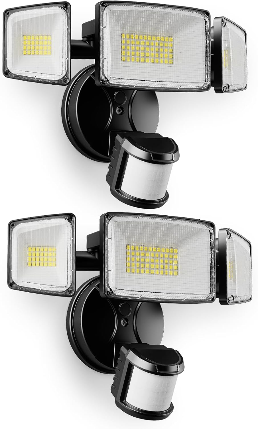 2 Pack 75W 7500LM LED Motion Sensor Outdoor Lights, Dusk to Dawn Flood Lights Ou