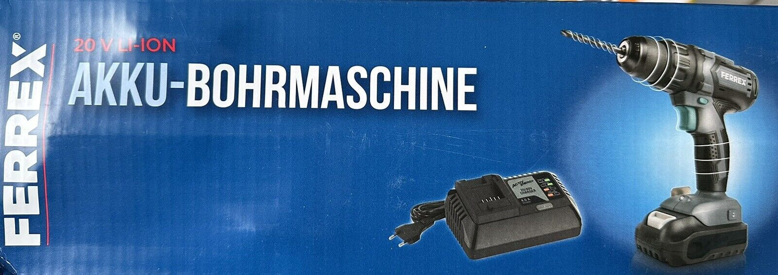 FERREX Akku Bohrmaschine 20V mit Akku und Ladegerät 45 Nm 25