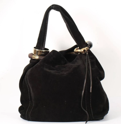 Jimmy Choo Saba Hobo Bag in Black Suede | eBay