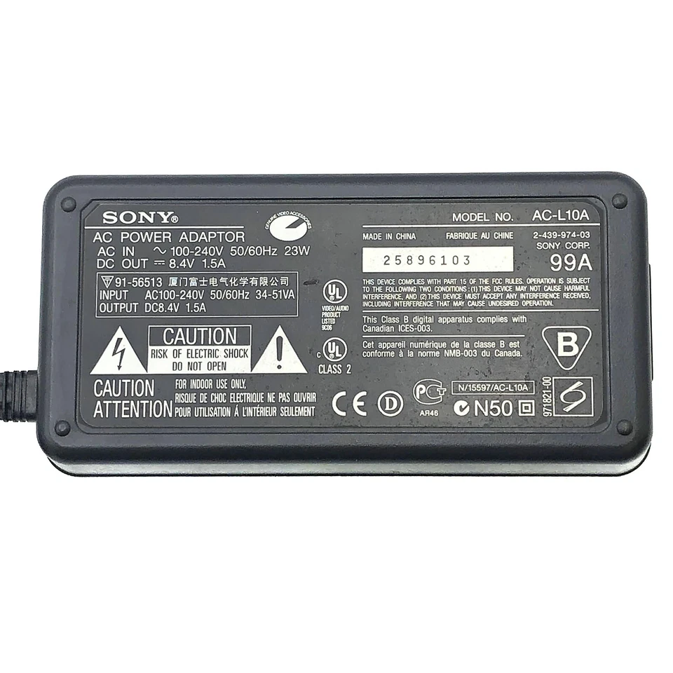 Adaptador de CA original Sony para DCR-TRV480 Handycam Camcoder DCR-TRV510 Foto 2 de 4