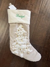 NUEVO Pottery Barn ÁRBOL DE MARFIL ADORNADO TERCIOPELO MEDIAS sherpa cuentas MONO Bridget