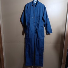 Vintage 70s Berco Work Apparel Jumpsuit Coveralls 40T Blue Made In USA 36X32