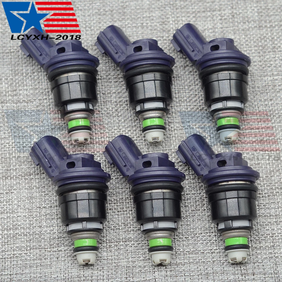 Комплект из 6 топливных форсунок для 1990-1996 Nissan 300ZX Turbo 3,0 л V6 16600-21U01 США - Изображение 3 из 4
