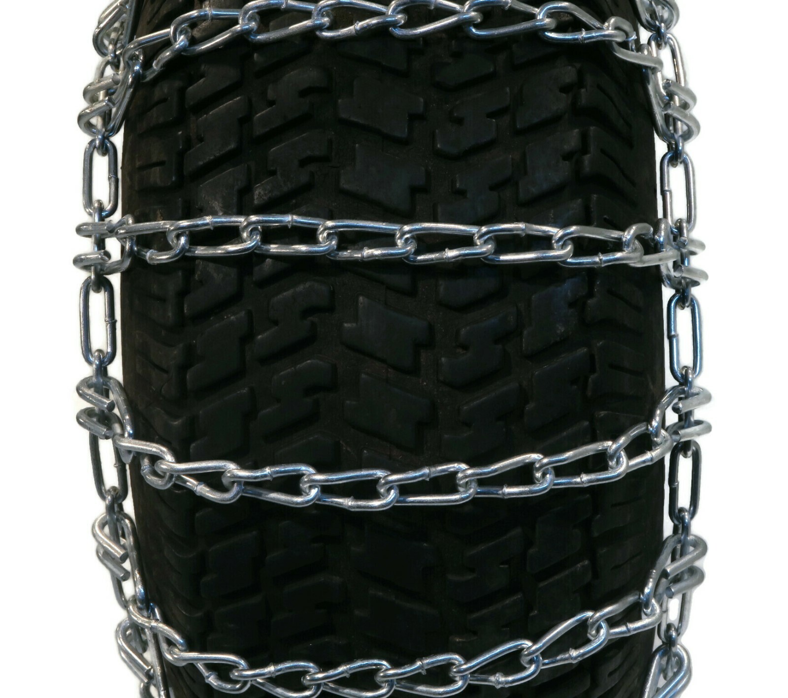 Pair of 2 Link Tire Chains 15x6x6, 14x5.5x5, 15x5x6 for Lawn Mower