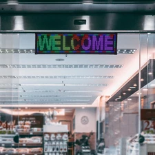 26"x8" LED Advertising Sign 7 Color Programmable Scrolling Message Display Board