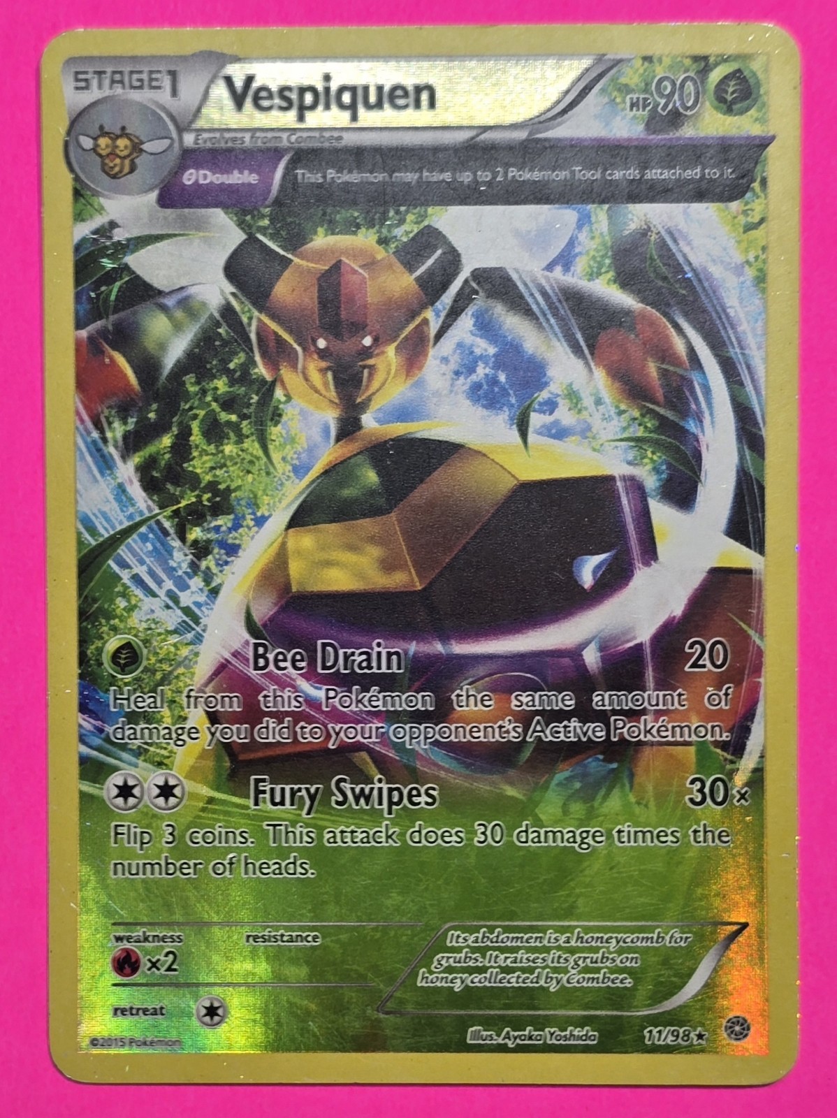 2015 😺 Pokemon Ancient Origins 11/98 Vespiquen Raw