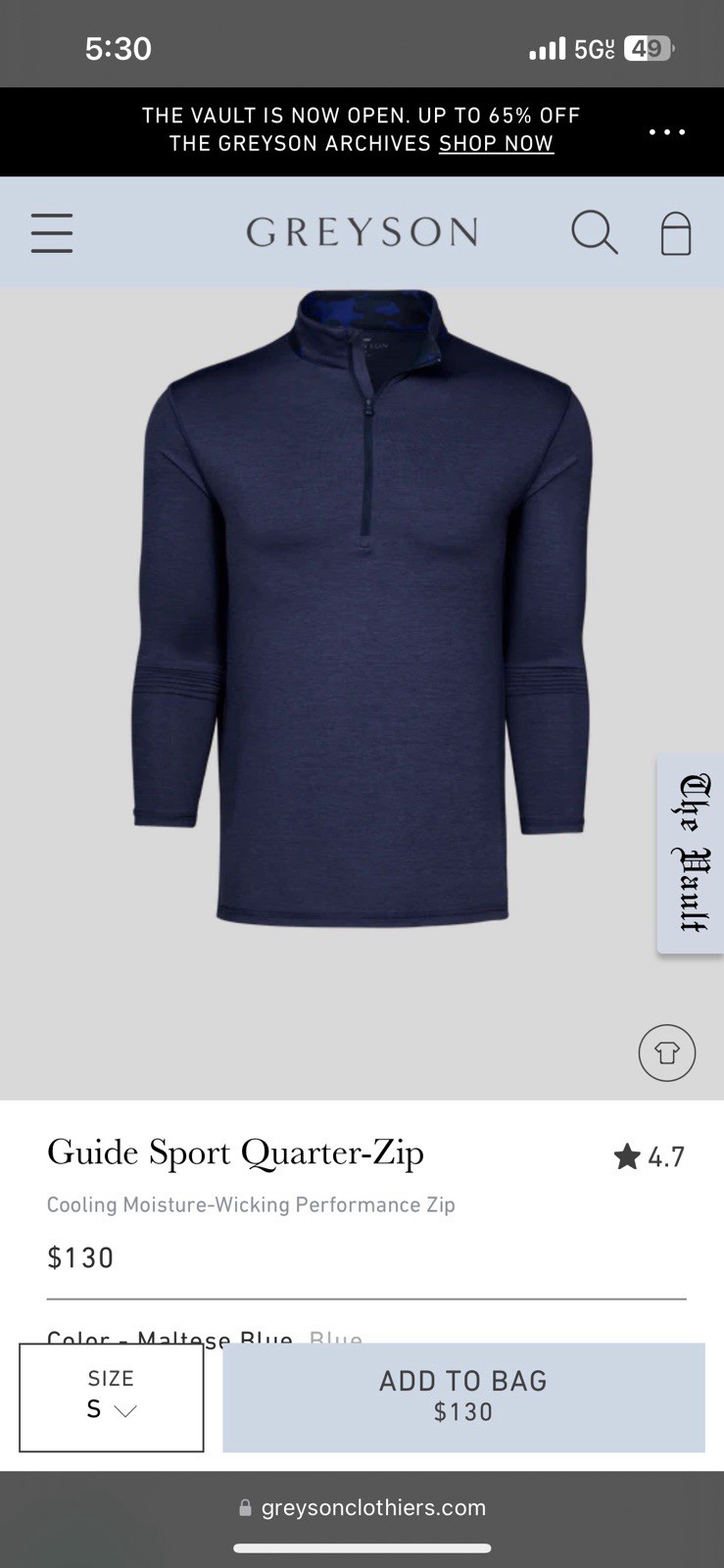 Greyson ‘Guide’ 1/4 Zip Performance Pullover XXL-… - image 16