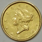 1853 GOLD UNITED STATES LIBERTY HEAD $1 DOLLAR TYPE 1 COIN