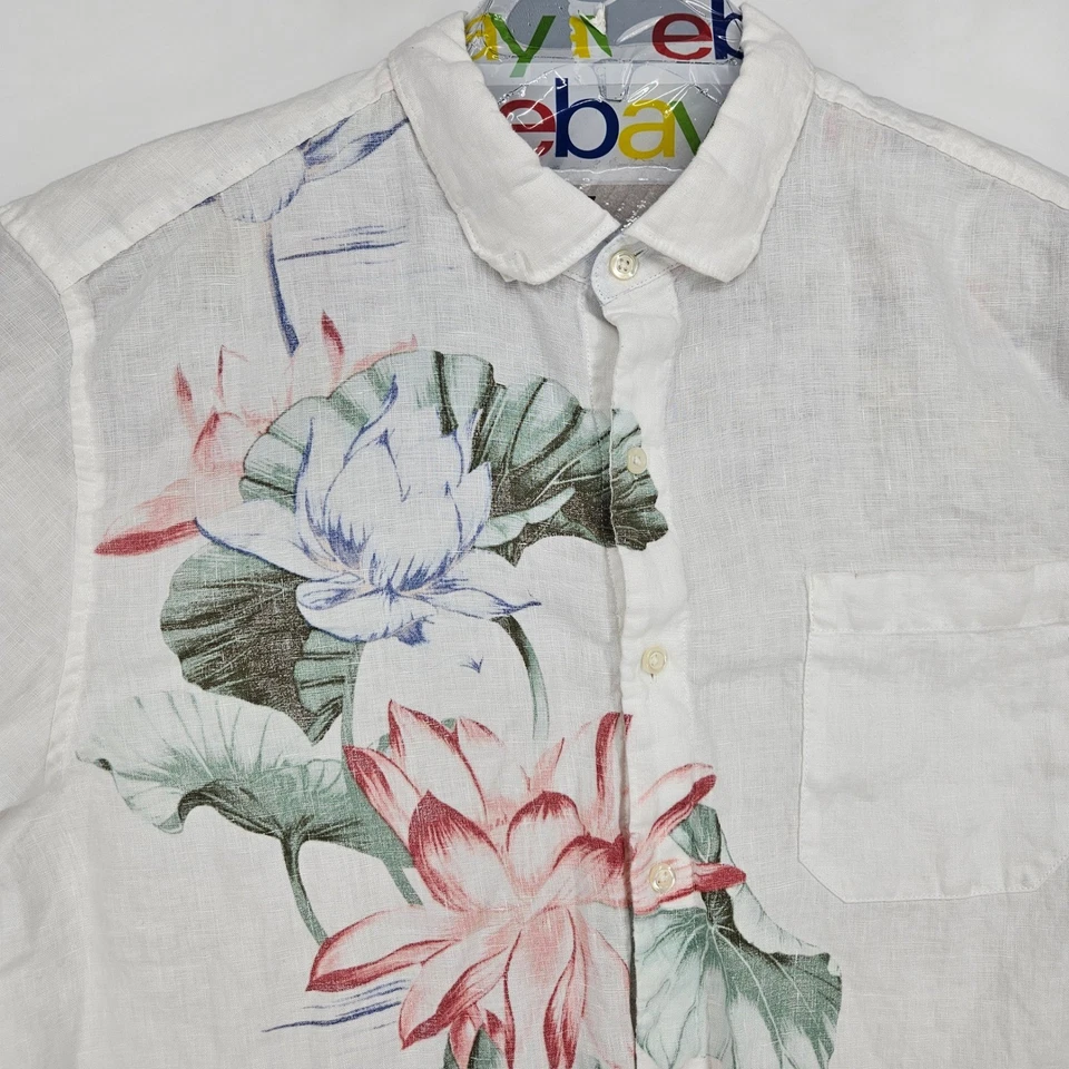 Tommy Bahama Shirt Mens XL Floral Linen Button Up Long Sleeve Preppy Casual - Image 2 of 4