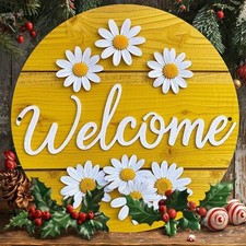 2D Iron Sign Daisy Decorating Doors Wall Art Home Room Cottage Street Shop Decor