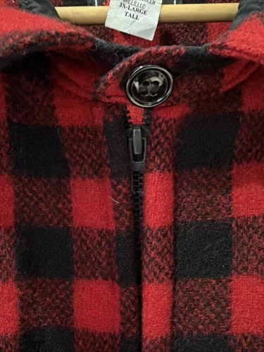 Johnson Woolen Mills 450L Double Cape Jac Shirt 3XL Tall Cabot Cheese Red/black image 12