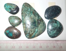 Turquoise Stone Flat Free Form Cabochon 168.5 Carat 6 pieces 33.7 gram Lot B