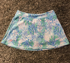 Lilly Pulitzer Luxletic Skort Girls Size Large 8-10 Coral Print Youth Athletic