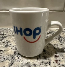 IHOP  Coffee Mug, Smiley White, Ceramic ,Tuxton Brand, 8 Oz