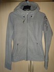 BENCH Damen Fleece Jacke Warm Hell Grau mit Kapuze Gr. S wie NEU