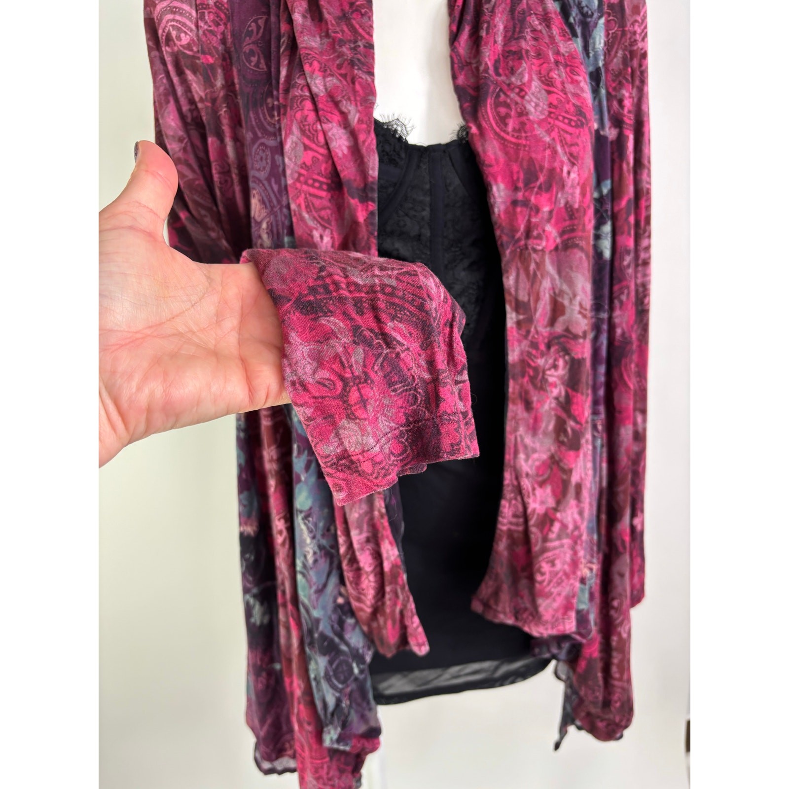 Soft Surroundings Open Front Patchwork Cardigan S… - image 5