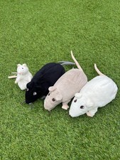 3 x Ratti Ikea Gosig Nero Grigio Bianco e 1 x Mus Mouse Peluche Giocattoli Morbidi