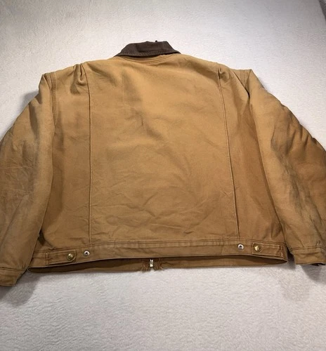 Dickies Detroit Style Work Jacket Brown Canvas Blanket Lined Est XL image 8