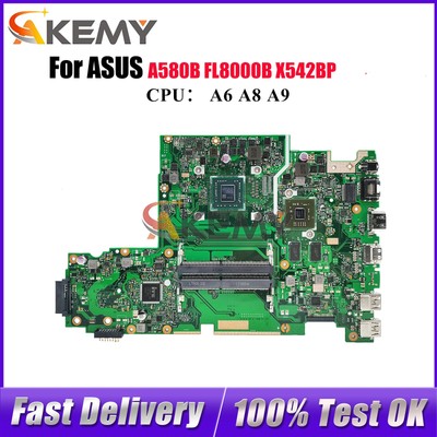 X542BP Laptop Motherboard For ASUS VivoBook A580B FL8000B Mainboard W/ CPU