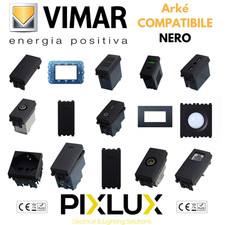 VIMAR ARKE Arkè COMPATIBILE NERO PRESE, INTERRUTTORI, DEVIATORI, USB, SCHUKO, TV