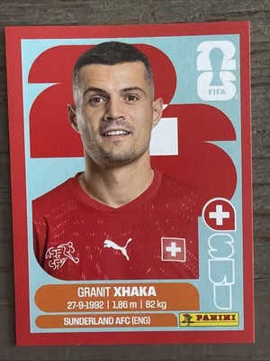 2026 Panini FIFA World Cup Granit Xhaka SUI 9 Red Parallel Switzerland Sticker