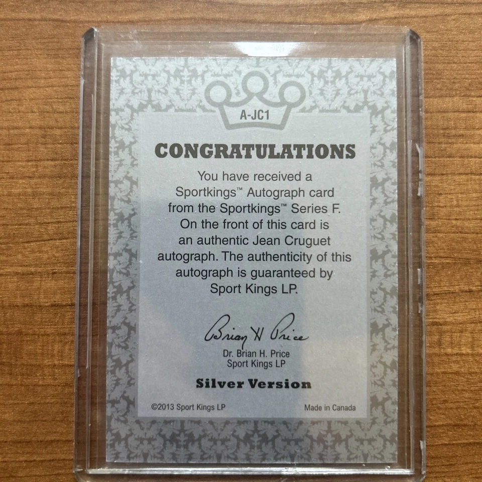 Jean Cruguet Sportkings Series F 2013 automático plateado #A-JC1 automático con certificado de autenticidad carreras de caballos Foto 2 de 2