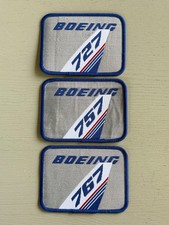 Set of 3 Vintage Boeing Airplanes Embroidered Patches 727 757 767