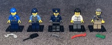 LEGO CITY - MINIFIGURES x 5 -LOT 3- POLICE + CROOKS / COPS & ROBBERS COLLECTION