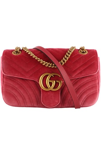 GUCCI PINK MARMONT VELVET SHOULDER BAG