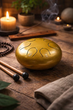 Steel Tongue Drum 6 Zoll Gold Handpan Tank Drum inkl. Tasche & Schlägel