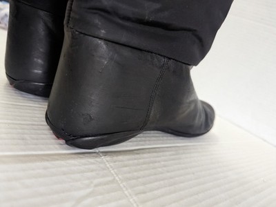 Prada Sport Women's Leather Nylon Snow Boots Black Red Logo Tie