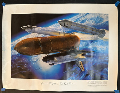THIOKOL EMPLOYEE SPACE SHUTTLE ATLANTIS POSTER MARK WAKI SEPARATION COMPLETE