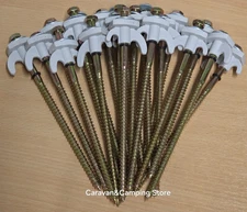 20 x Tent Pegs Screw In Hard Standing Ground Drill in Caravan Camping Awning
