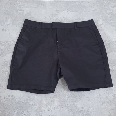ARNE Chino Shorts Men's 38S Black Cotton Blend Flat Front Slash Pockets Outdoor