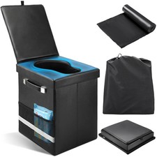 2026 Upgraded XL Portable Toilet for Adults, Large Camping XL, Black