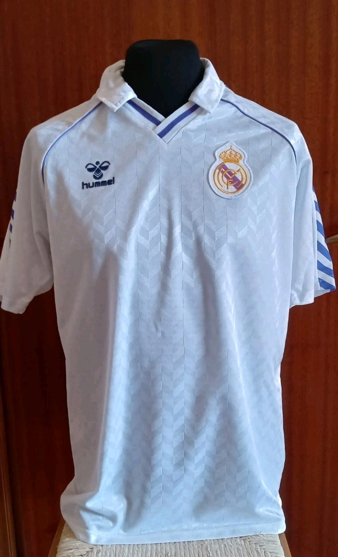 Maglia Real Madrid 86/87 Home Hummel XL Camiseta Originale Football Vintage