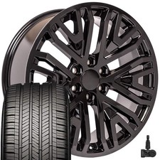 5906 Black 22 Inch 6x5.5 Wheels Goodyear Et Tires Fit Gmc Chevy Cadillac