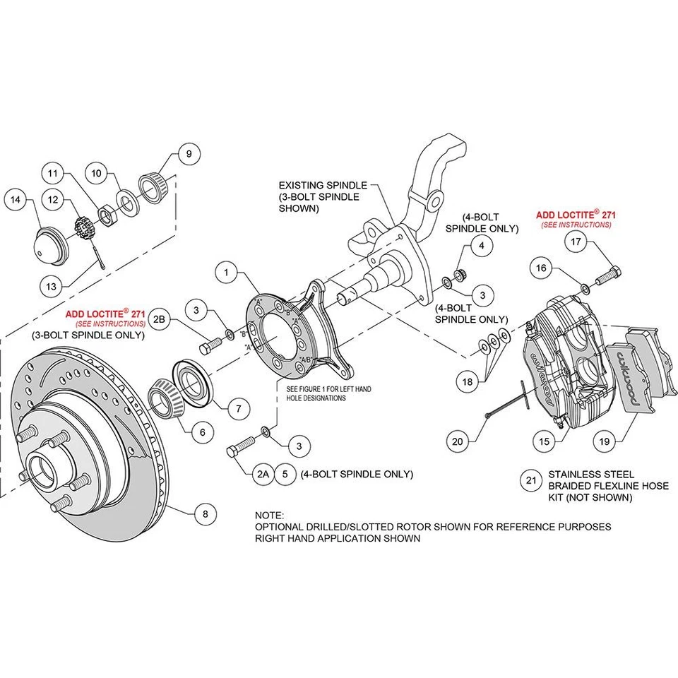 Wilwood 140-13476-D Classic Series Dynalite Front Disc Brake Kit, 11 Inch Foto 3 de 4