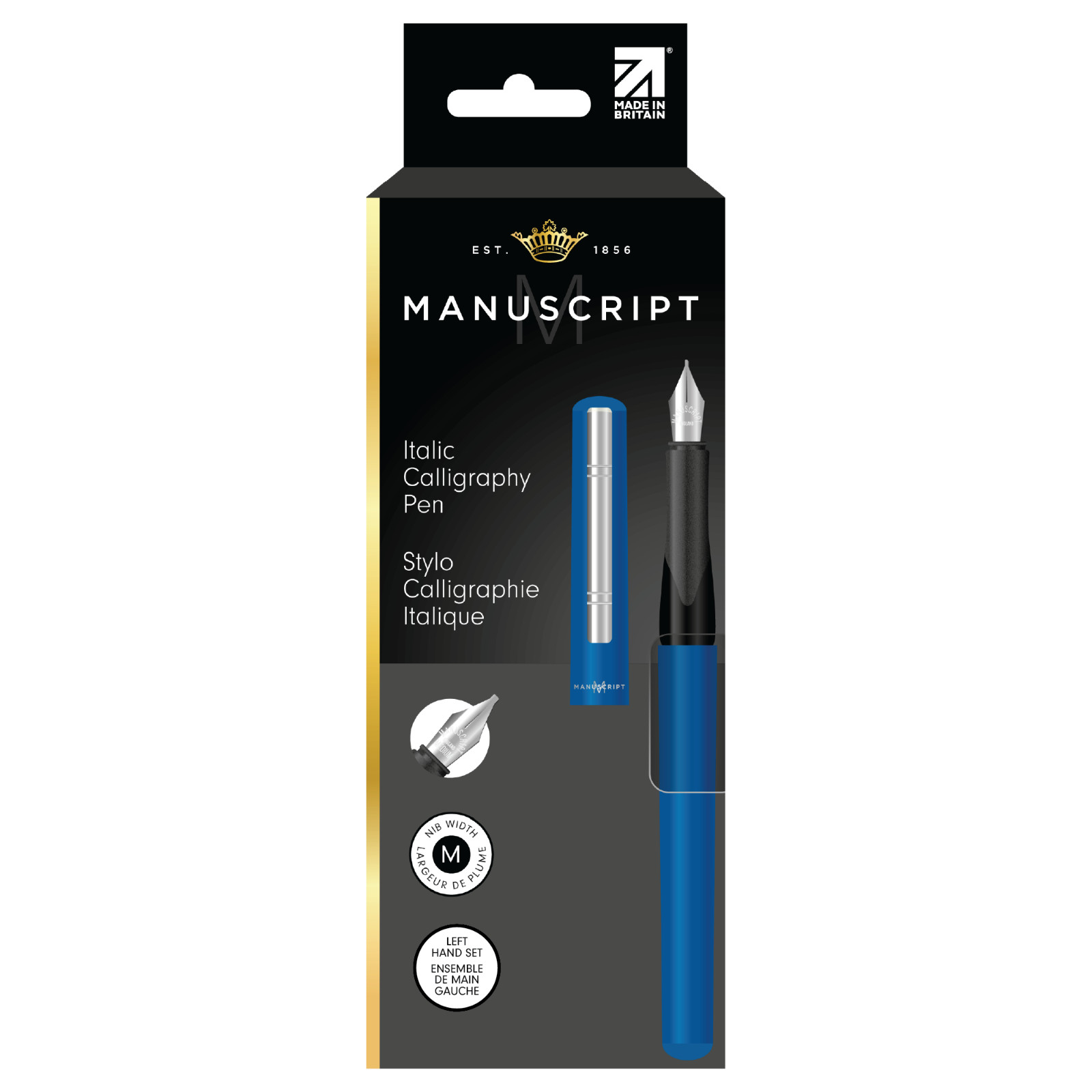Manuscript Left Hand Handed Italic Nib Calligraphy Fountain Pen Ink & Convertor