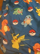 Nintendo POKEMON 2 pc Twin Sheet Set Bedding Pikachu Fitted Flat T2