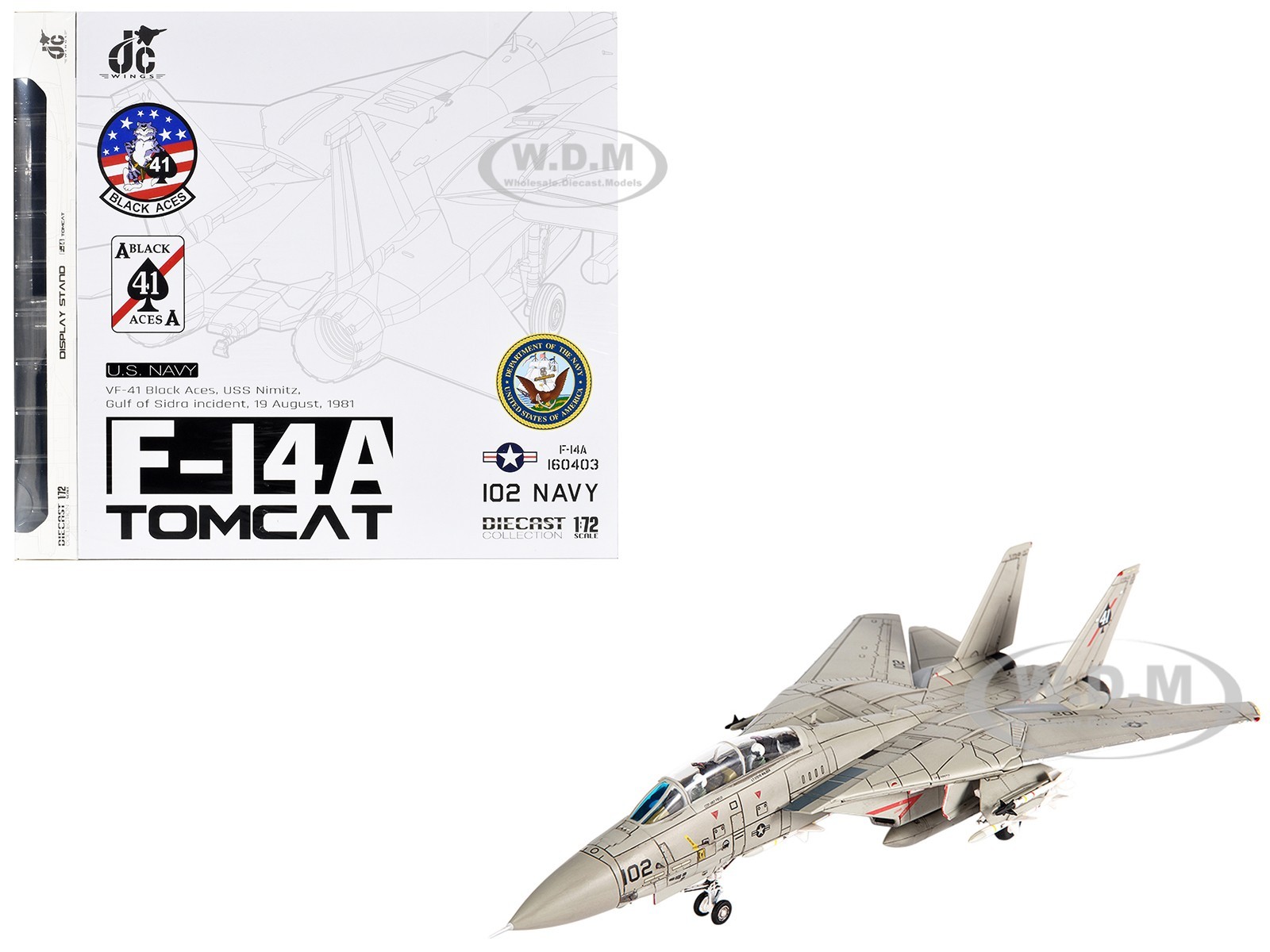 GRUMMAN F-14A TOMCAT VF-41 BLACK ACES 1/72  JC WINGS JCW-72-F14-017