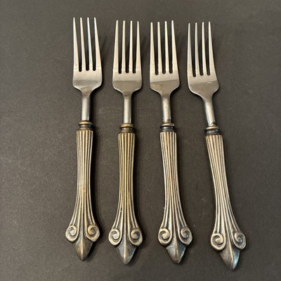 TOWLE  PEWTER KNIGHT  Stainless Flatware Salad Forks Set Of 4 Stunning  ️