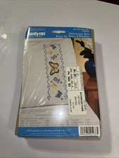 Janlynn Stamped Cross Stitch Butterflies Pillowcase Pair Embroidery Craft Kit