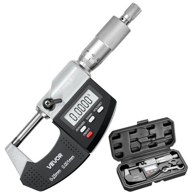VEVOR 0-1'' Digital Outside Micrometer 0.00005''/0.001mm Electronic Tool