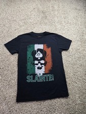 Zero Foxtrot Slainte T Shirt Small Mens Black Irish Skull Graphic Short Sleeve