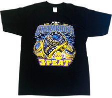 Lakers 2000 2001 2002 Champions 3 Peat Black Graphic Tee Men's Large - VTG