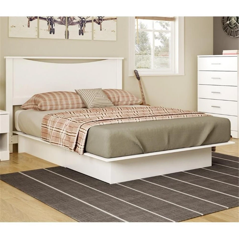 Cama con plataforma South Shore Gramercy Full Queen con cajón en blanco Foto 2 de 3